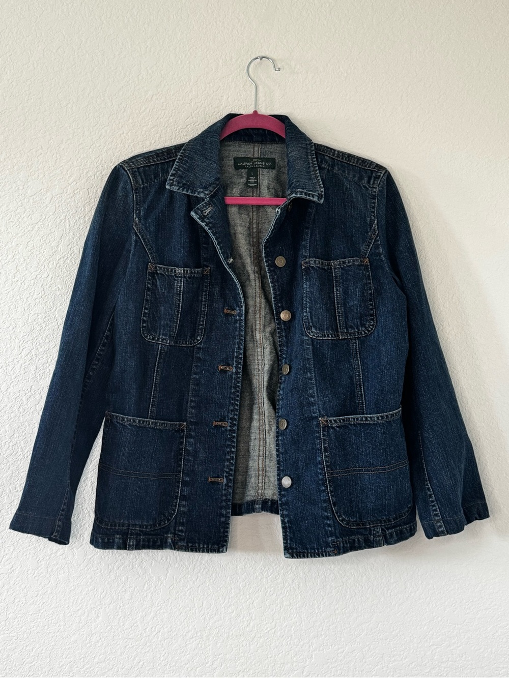LRL Lauren Jeans Co by Ralph Lauren Dark Indigo Denim Blazer Jacket